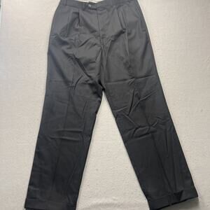 Lauren Ralph Lauren Mens Cuffed Dress Pants Size 36x32 Black 100% Wool NWT